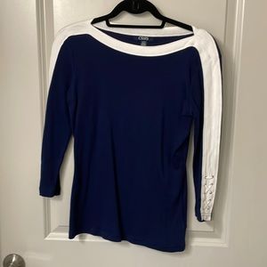 Navy blue Chaps mid sleeve shirt. Size small. Worn once.